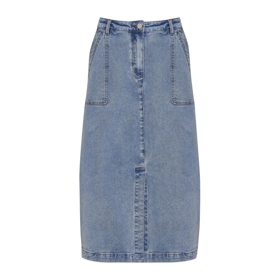 zoe kratzmann Bottoms|Loft Skirt-Washed Denim