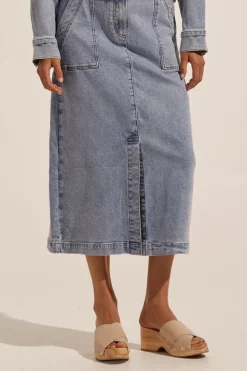 zoe kratzmann Bottoms|Loft Skirt-Washed Denim