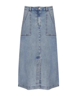 zoe kratzmann Bottoms|Loft Skirt-Washed Denim