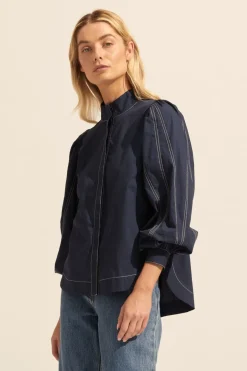 zoe kratzmann Tops|Oblige Top-Indigo