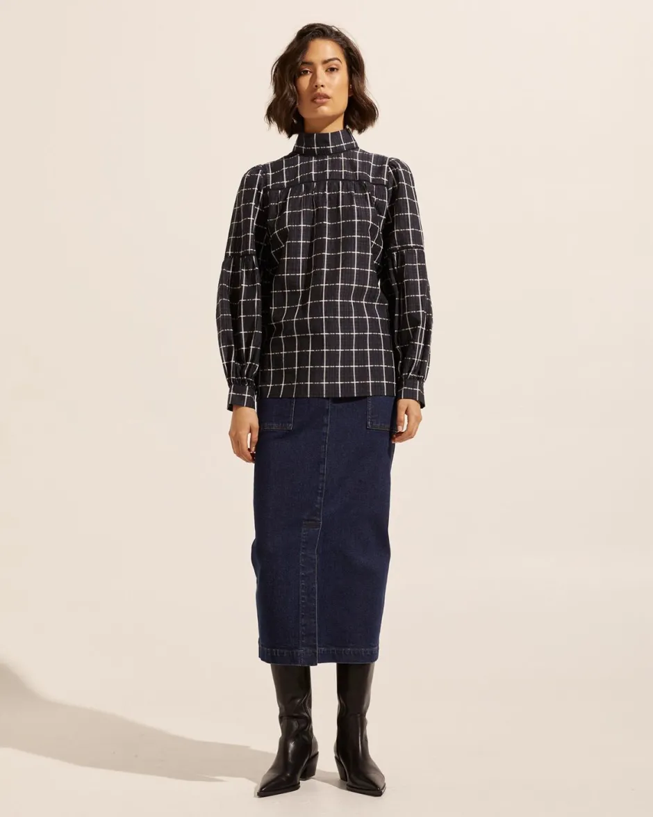 zoe kratzmann Tops|Pace Top-Black Check