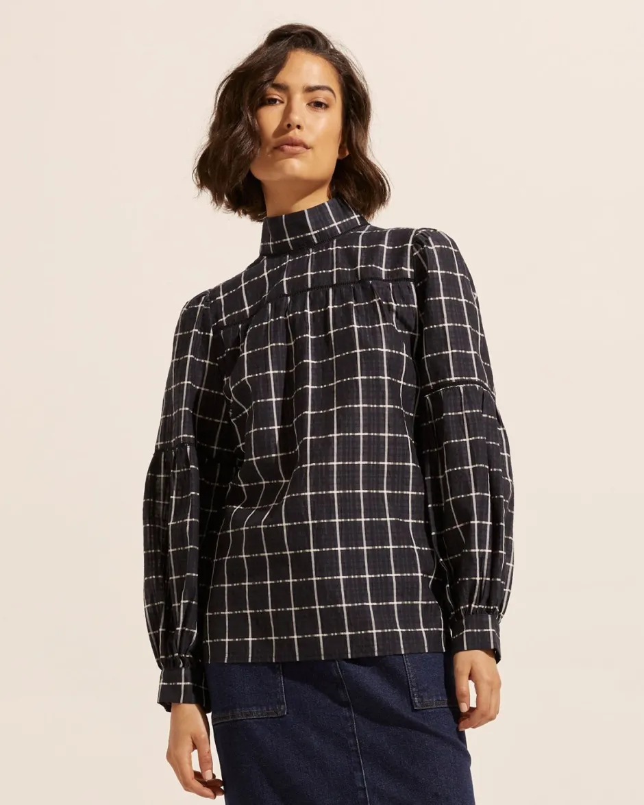 zoe kratzmann Tops|Pace Top-Black Check