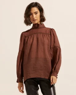 zoe kratzmann Tops|Pace Top-Chocolate