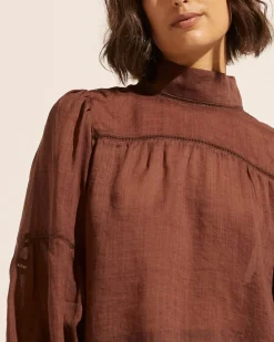 zoe kratzmann Tops|Pace Top-Chocolate