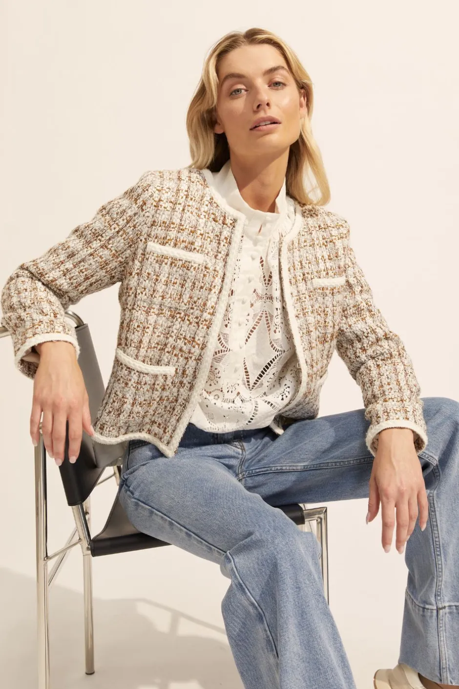 zoe kratzmann Jackets|Patron Jacket-Caramel Boucle