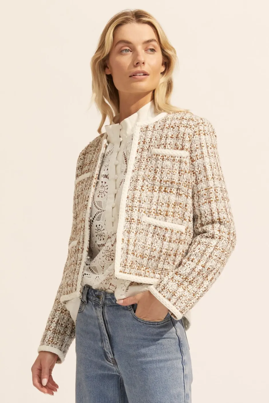 zoe kratzmann Jackets|Patron Jacket-Caramel Boucle