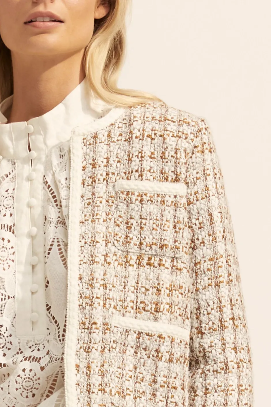 zoe kratzmann Jackets|Patron Jacket-Caramel Boucle