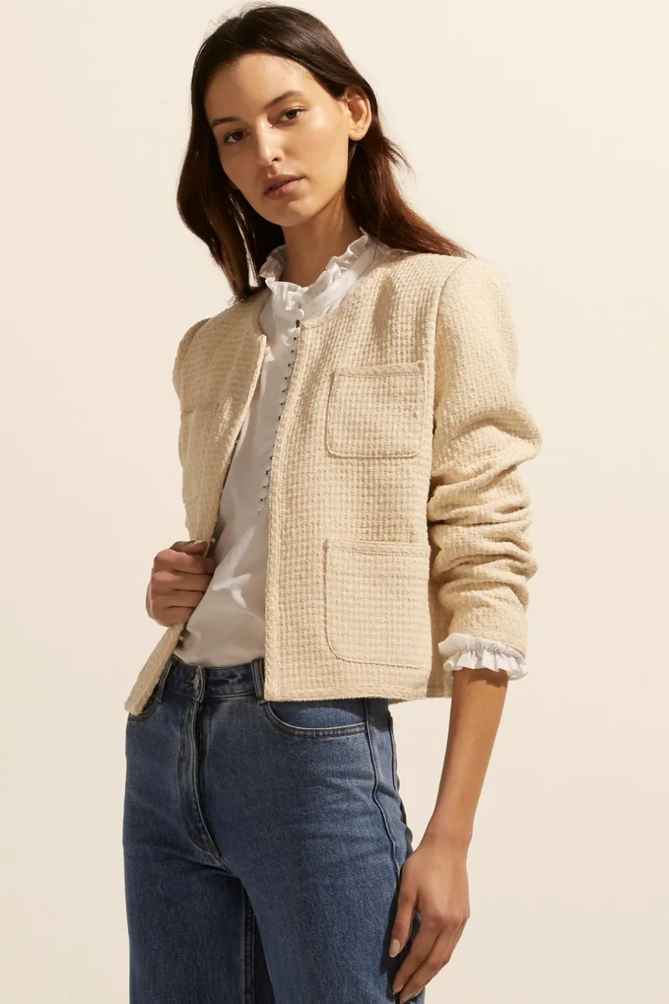 zoe kratzmann Jackets|Patron Jacket-Ecru Boucle
