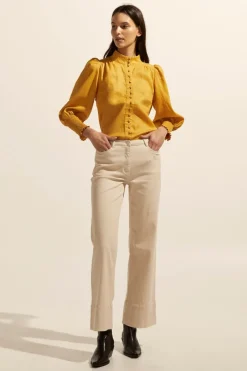 zoe kratzmann Tops|Pier Top-Ochre