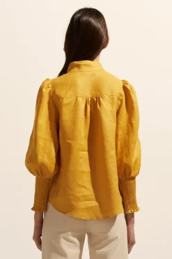 zoe kratzmann Tops|Pier Top-Ochre