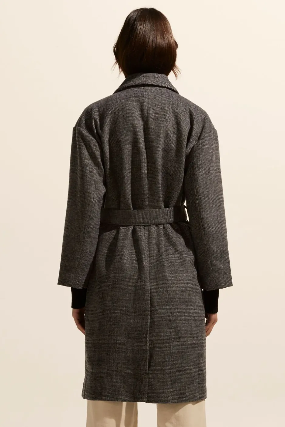 zoe kratzmann Coats|Pillar Coat-Black Mini Check