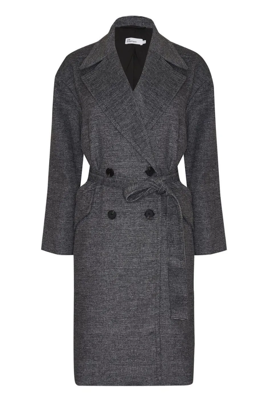 zoe kratzmann Coats|Pillar Coat-Black Mini Check