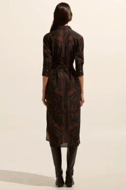 zoe kratzmann Dresses|Pinpoint Dress-Choc Frond