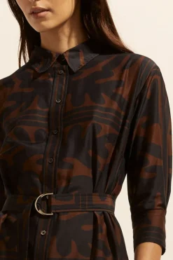zoe kratzmann Dresses|Pinpoint Dress-Choc Frond