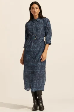zoe kratzmann Dresses|Pinpoint Dress-Indigo Mosaic