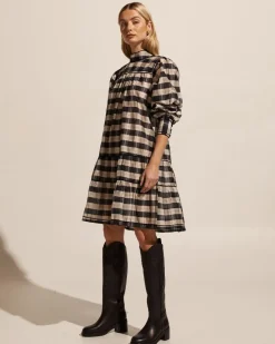 zoe kratzmann Dresses|Prowess Dress-Black/Ecru Check