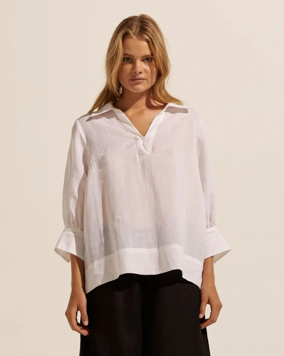 zoe kratzmann Tops|Quiver Top-Porcelain