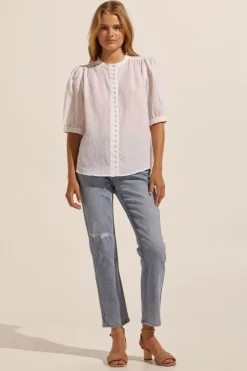 zoe kratzmann Bottoms|React Jean-Distressed Denim