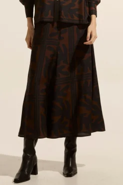 zoe kratzmann Bottoms|Recite Skirt-Choc Frond
