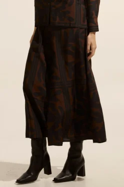 zoe kratzmann Bottoms|Recite Skirt-Choc Frond