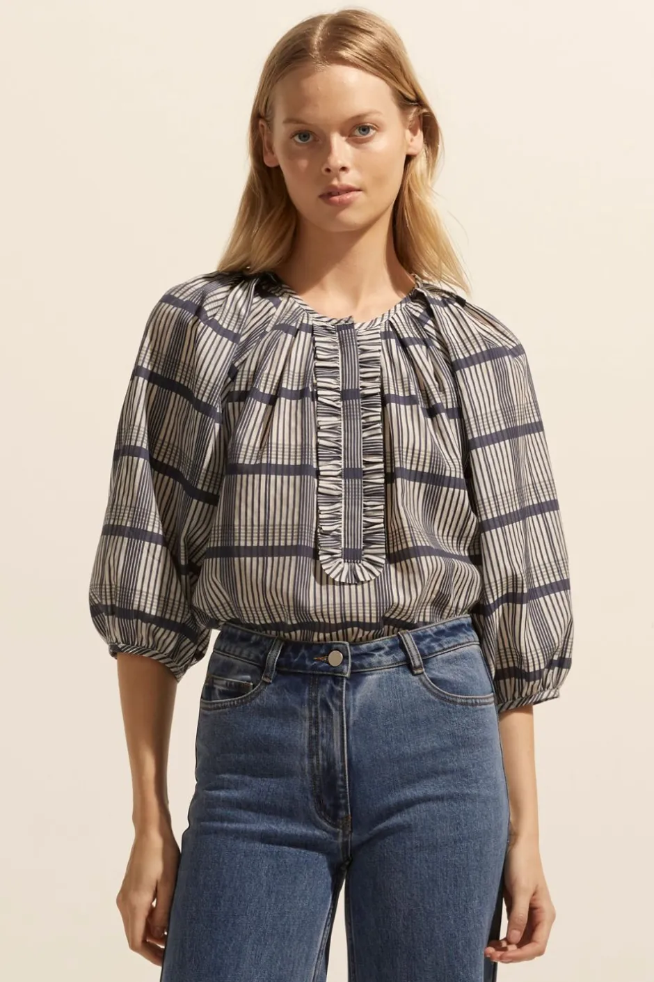 zoe kratzmann Tops|Refine Top-Ink/Porcelain Check