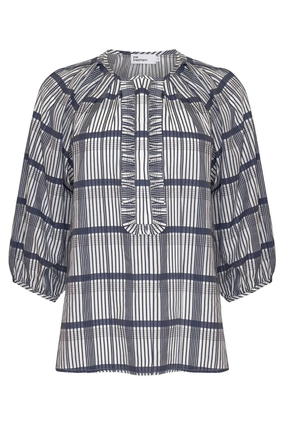 zoe kratzmann Tops|Refine Top-Ink/Porcelain Check