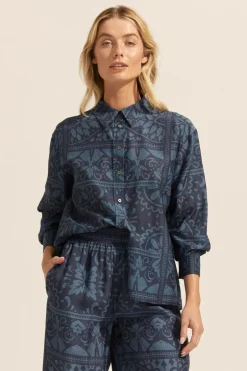 zoe kratzmann Tops|Reflex Top-Indigo Mosaic