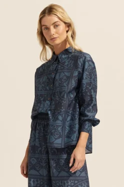 zoe kratzmann Tops|Reflex Top-Indigo Mosaic