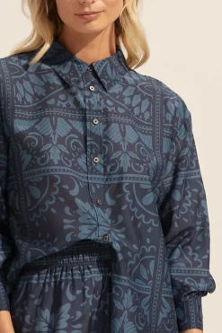 zoe kratzmann Tops|Reflex Top-Indigo Mosaic
