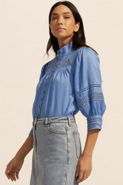 zoe kratzmann Tops|Restore Top-Azure