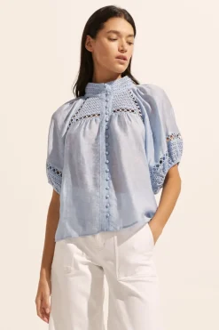 zoe kratzmann Tops|Roam Top-Sky