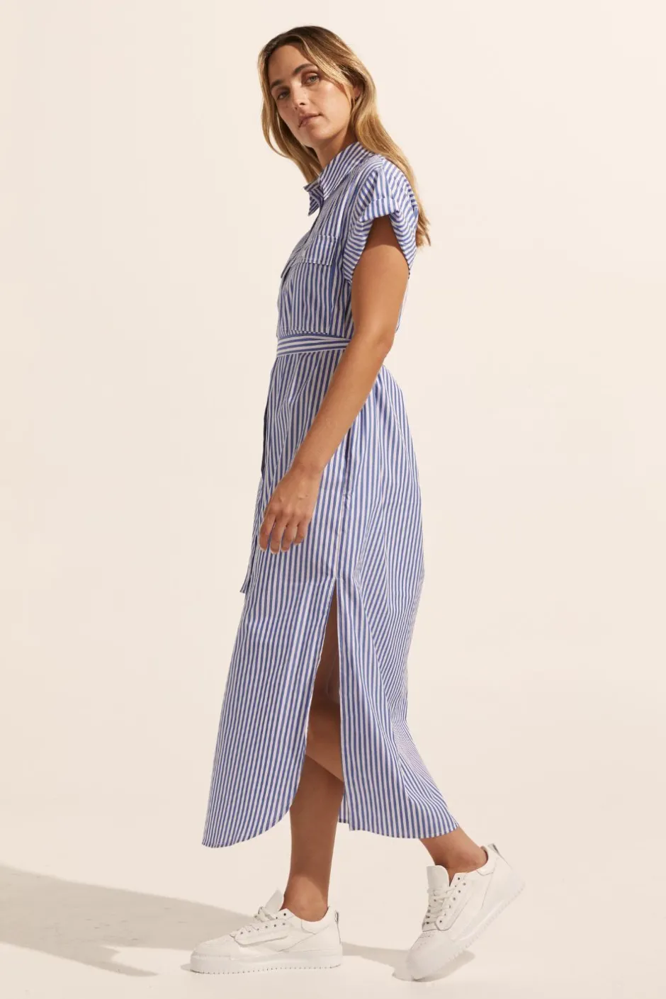 zoe kratzmann Dresses|Rote Dress-Cobalt Stripe