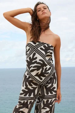 zoe kratzmann Tops|Scarf-Frond Choc