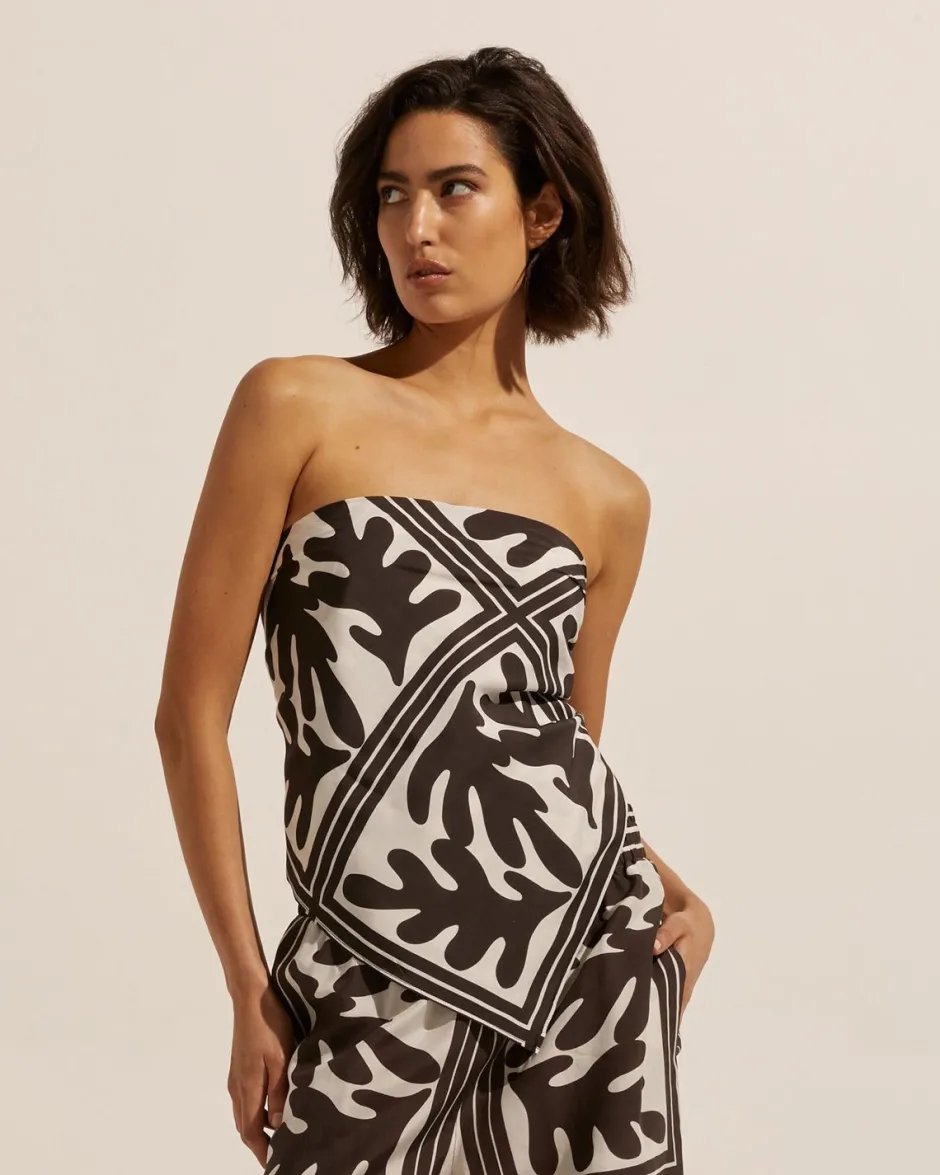 zoe kratzmann Tops|Scarf-Frond Choc