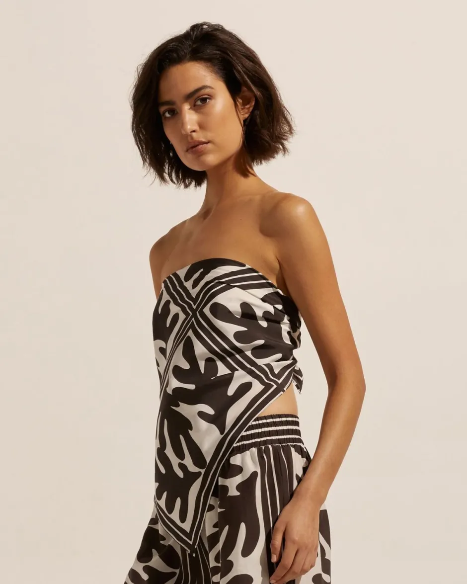 zoe kratzmann Tops|Scarf-Frond Choc