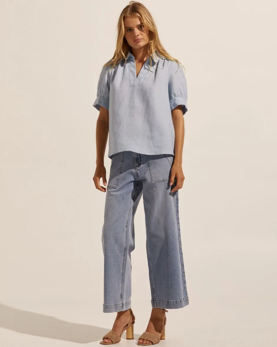 zoe kratzmann Tops|Serene Top-Sky