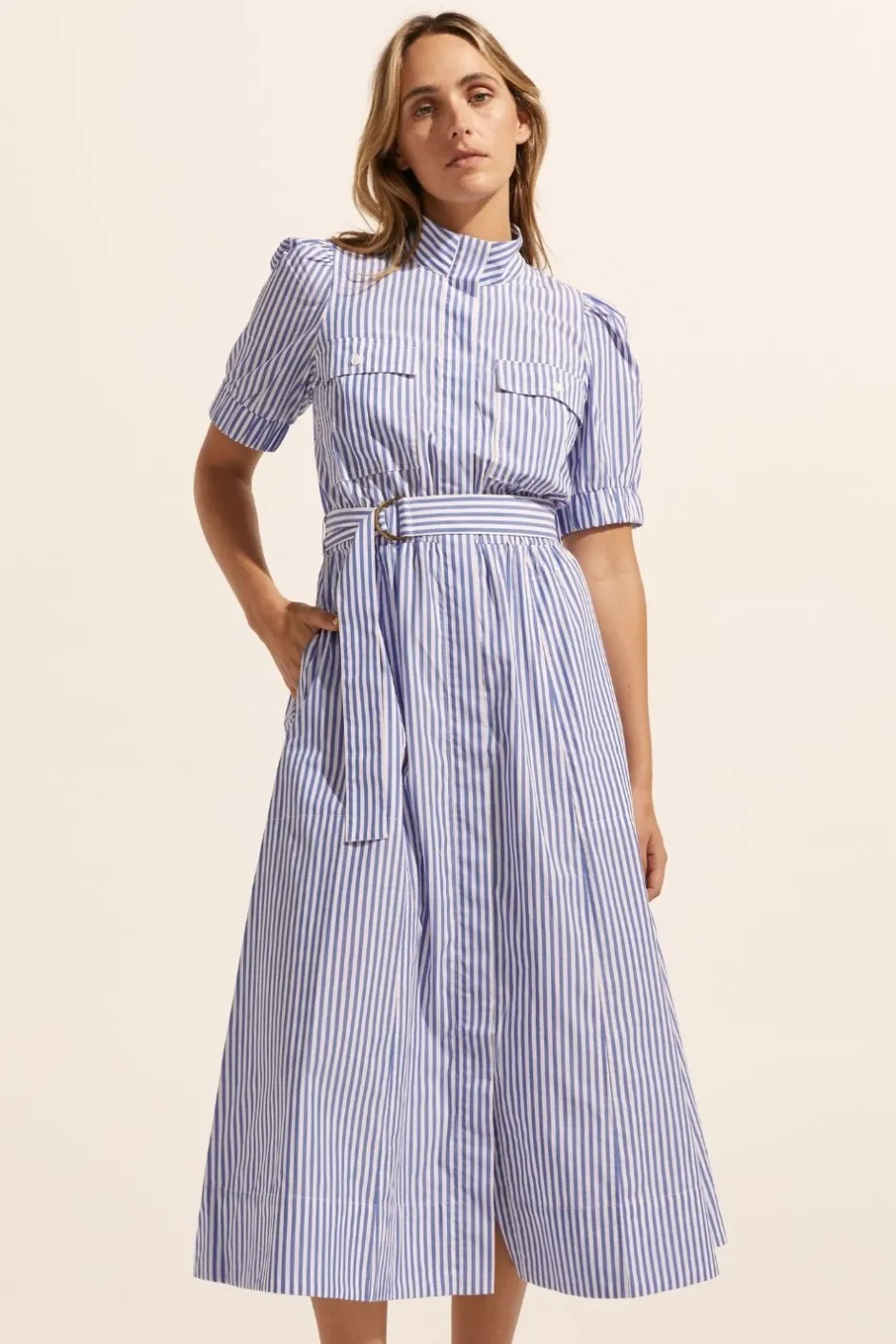 zoe kratzmann Dresses|Starling Dress-Cobalt Stripe