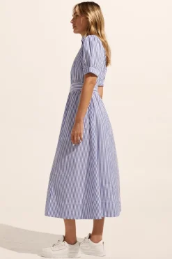 zoe kratzmann Dresses|Starling Dress-Cobalt Stripe