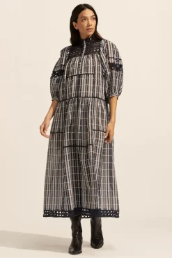 zoe kratzmann Dresses|Tactic Dress-Indigo Check