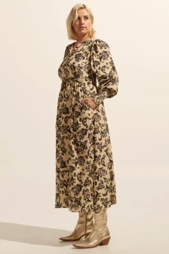 zoe kratzmann Dresses|Tangent Dress-Ochre Floral