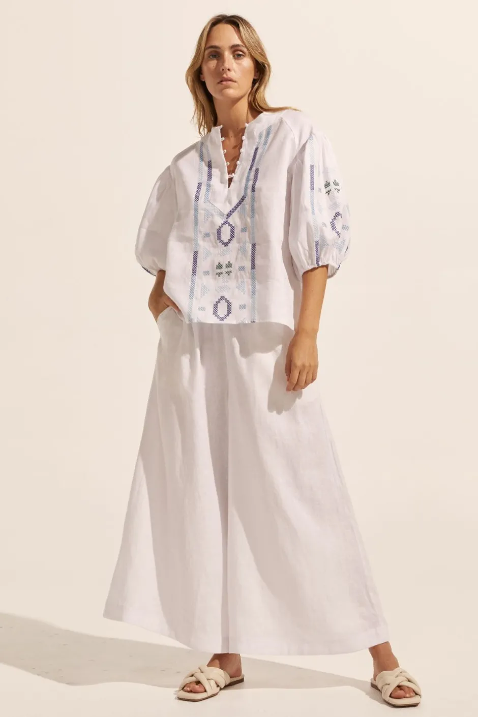 zoe kratzmann Tops|Theme Top-Azure Embroid