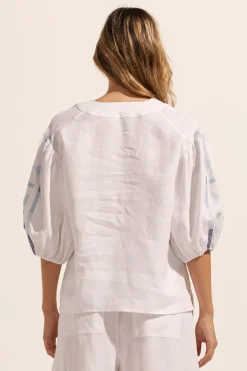 zoe kratzmann Tops|Theme Top-Azure Embroid