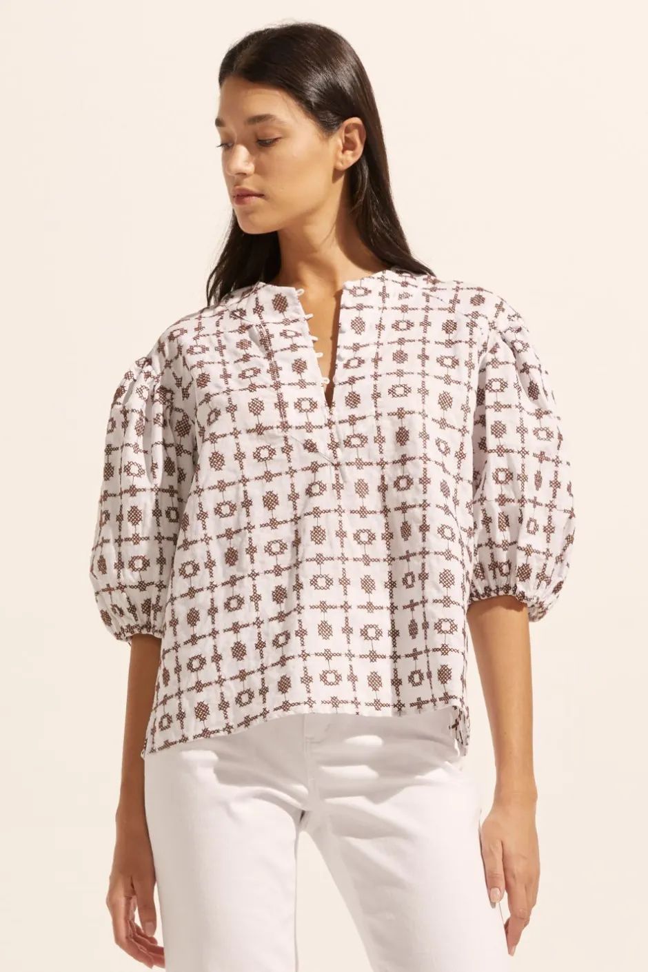 zoe kratzmann Tops|Theme Top-Carob Embroid