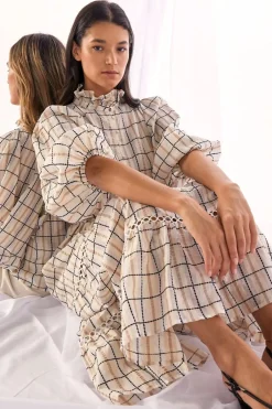zoe kratzmann Dresses|Toast Dress-Ivory Check