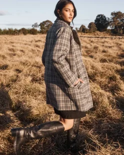 zoe kratzmann Coats|Transit Coat-Black Check