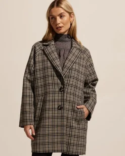 zoe kratzmann Coats|Transit Coat-Black Check