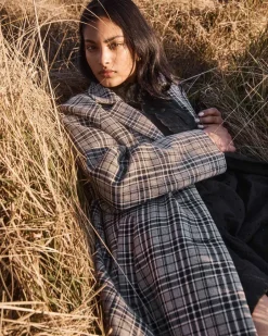 zoe kratzmann Coats|Transit Coat-Black Check