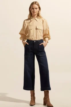 zoe kratzmann Tops|Underpin Top-Ochre Stripe