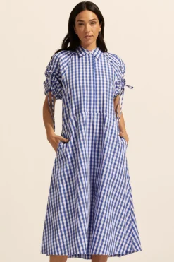 zoe kratzmann Dresses|Urge Dress-Azure Gingham Check