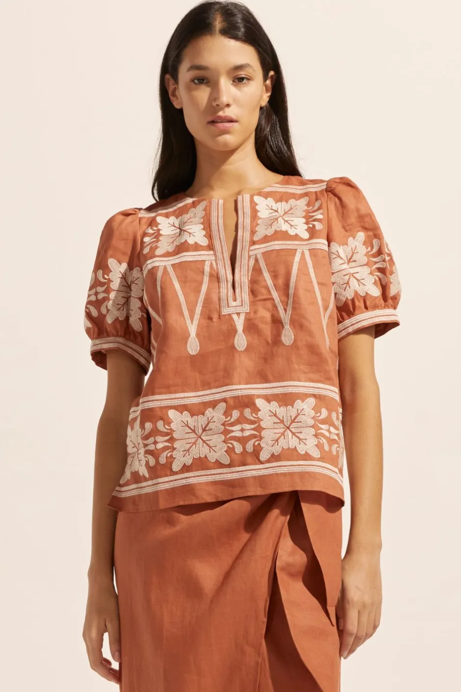 zoe kratzmann Tops|Venture Top-Ginger Embroid